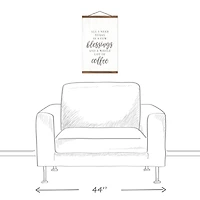 A Few Blessings and A Lot of Coffee Teak Hanging Canvas