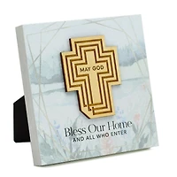 May God Bless Our Home Meadow Wood Plaque