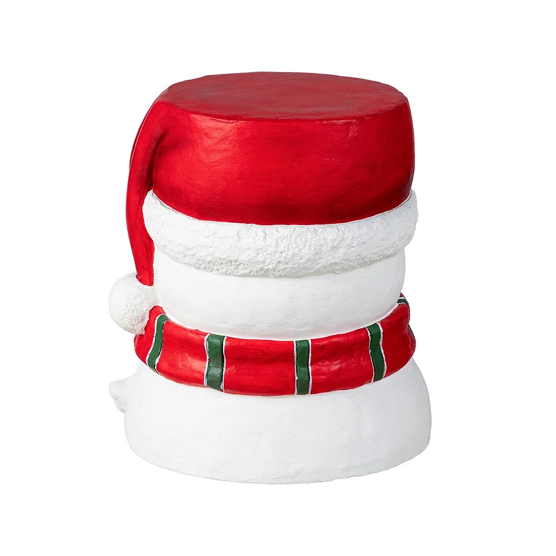 Glitzhome® 14.25"H Christmas MGO Snowman Stool or Accent Table