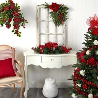 13" Hydrangea Holiday Candelabrum Artificial Arrangement