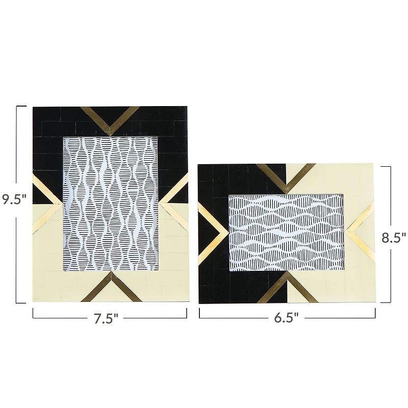 Hello Honey® 2 Pack Black & Cream Photo Frame