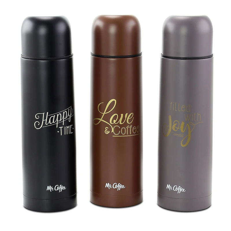 Mr. Coffee Luster Javelin 16oz. Stainless Steel Thermal Travel Bottle Set