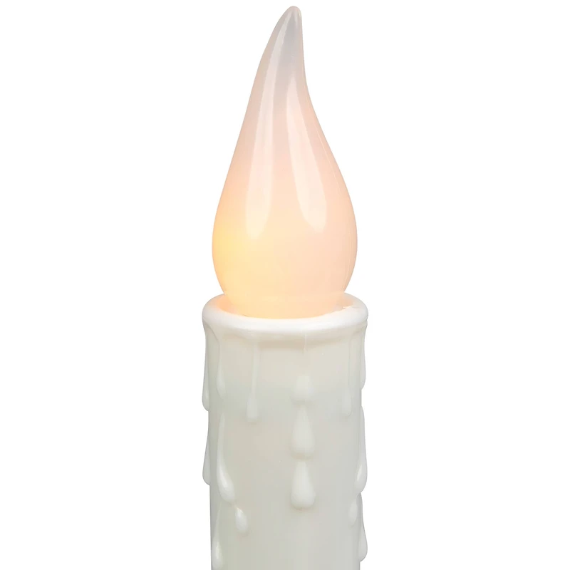 White & Gold LED C5 Flickering Window Christmas Candle Lamp With Timer