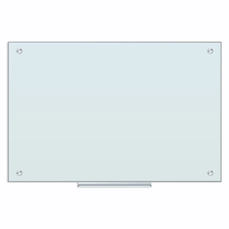 U Brands White 36" x 24" Frosted Frameless Magnetic Glass Dry Erase Board