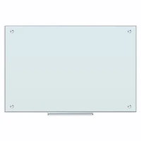 U Brands White 36" x 24" Frosted Frameless Magnetic Glass Dry Erase Board