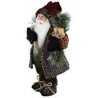 16" Country Rustic Standing Santa Claus with Present