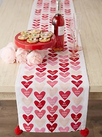 DII® 72" Conversation Hearts Print Table Runner