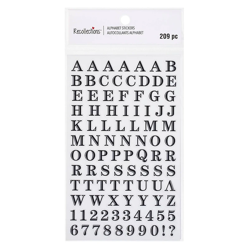 Black Printed Alphabet Stickers by Recollections™