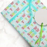 JAM Paper Light Blue Let it Snow Gift Wrap