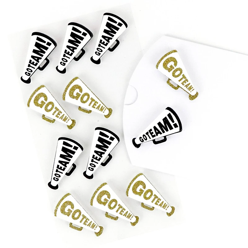 Black & Gold Go Team! Megaphone Dimensional Stickers by Recollections™