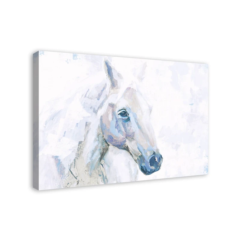 Light Blue Horse 36" x 24" Canvas Wall Art