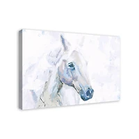 Light Blue Horse 36" x 24" Canvas Wall Art