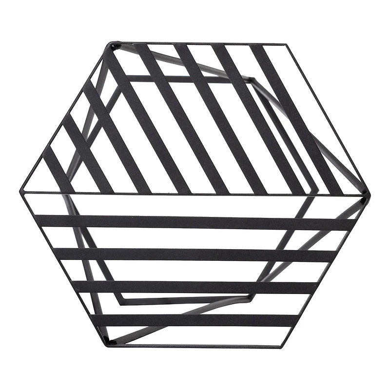 Glitzhome® Modern Hexagon Black Metal Planter Set