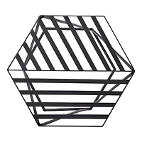 Glitzhome® Modern Hexagon Black Metal Planter Set