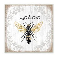 Stupell Industries Just Let it Be Sentiment Country Bee Pun,12" x 12"