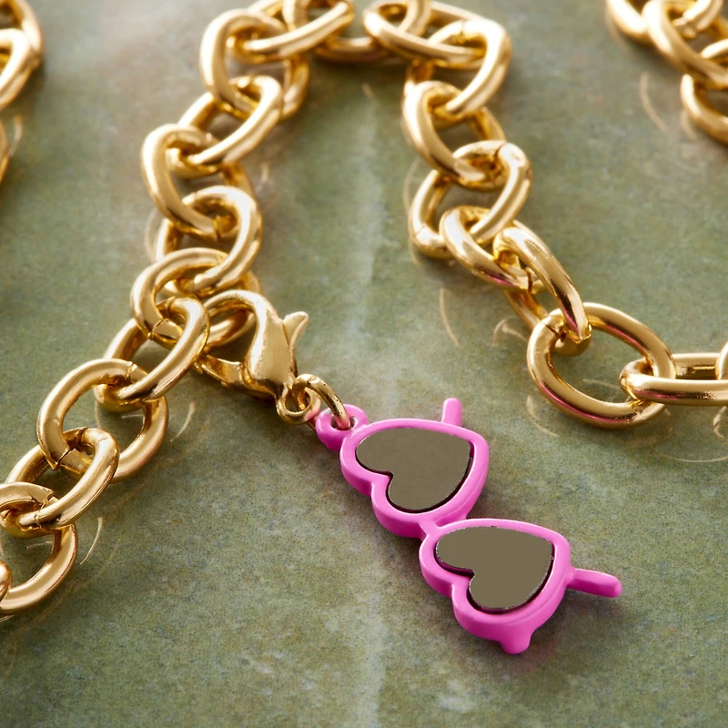 Charmalong™ Pink Heart Shaped Sunglasses Charm by Bead Landing™