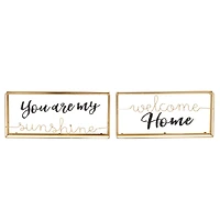 Gold Metal Contemporary Wall Sign Set