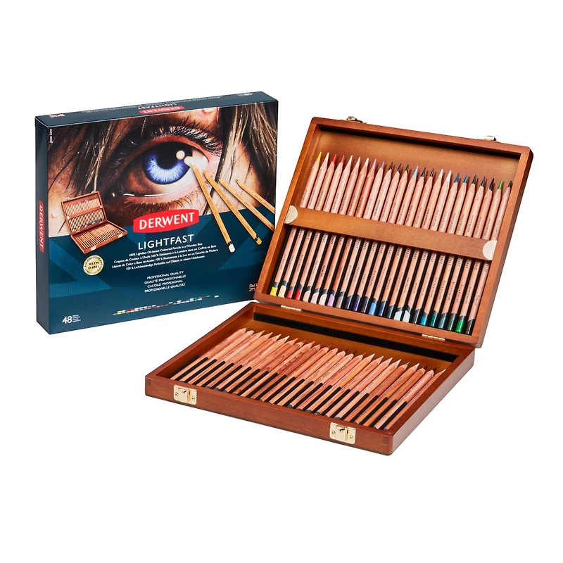 Derwent® Lightfast 48 Pencil Wooden Box Set