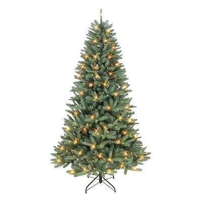 7.5ft. Pre-Lit Monterey Spruce Artificial Christmas Tree, Clear Incandescent Lights