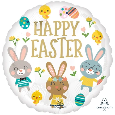 18" Happy Easter Garden Party Foil Balloon