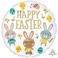 18" Happy Easter Garden Party Foil Balloon