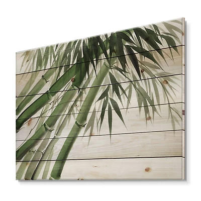 Designart - Vintage Dark Green Bamboo