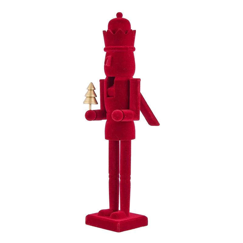 16" Burgundy Flocked Nutcracker with Tree by Ashland®