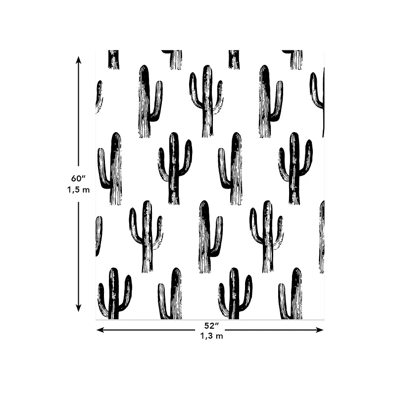 RoomMates Black & White Cactus Tapestry