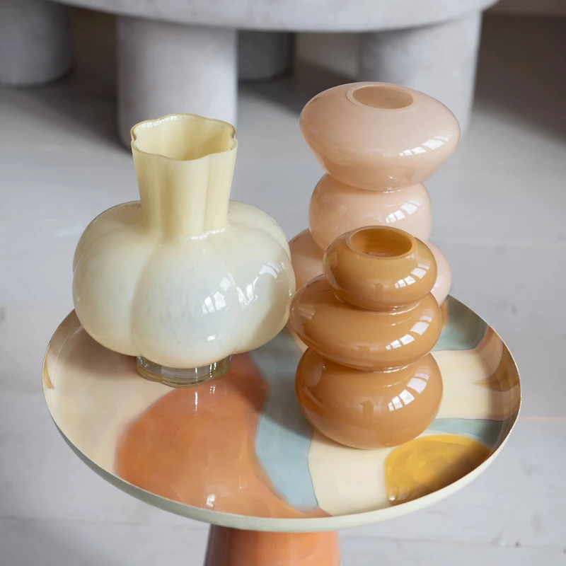 Hello Honey® 7.5" Caramel Brown Natural Elegance Glass Vase