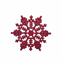 24ct. 4" Berry Red Glitter Snowflake Christmas Ornaments
