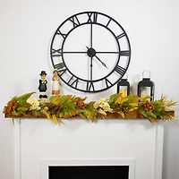 5ft. Flowers with Wheat Artificial Fall Harvest Garland