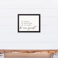 Be Warm Be Welcome Black Framed Canvas
