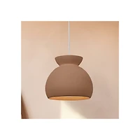 Hello Honey® Sienna Matte Terra Cotta Boho Ceramic Ceiling Light with White Fabric Cord