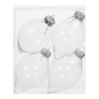 4 Pack 4.5" Clear DIY Plastic Teardrop Ornaments by Make Market®