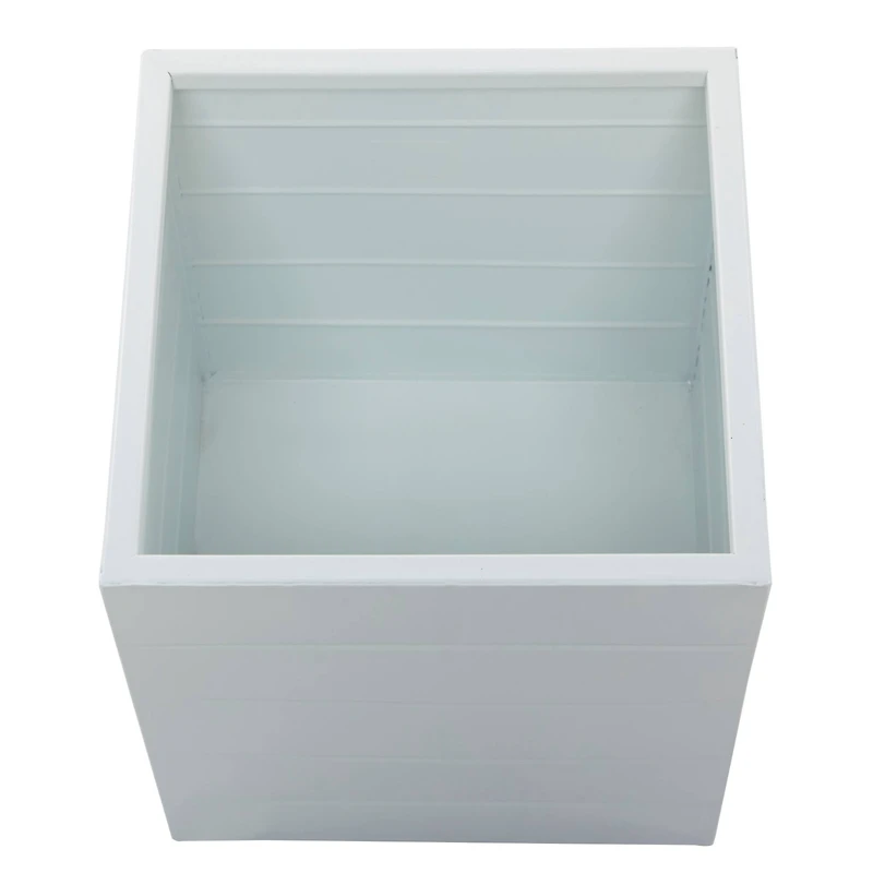 White Modern Planter, Set of 2" 14", 10"