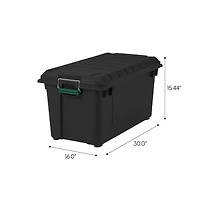 IRIS® Remington® 82qt. Black Store-It-All Utility Tote with Buckle Lid