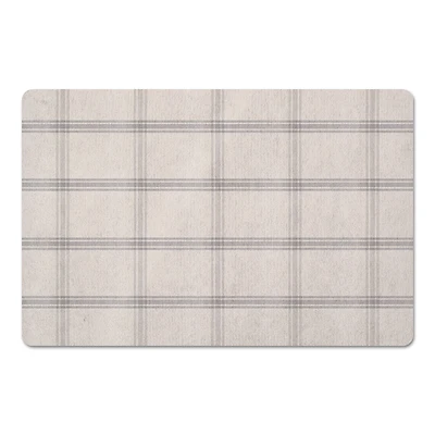 Neutral Plaid Floor Mat