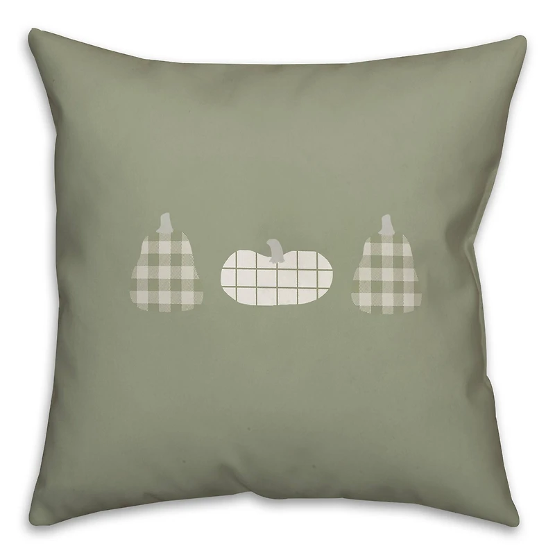 Sage Plaid Pumpkin Pillow