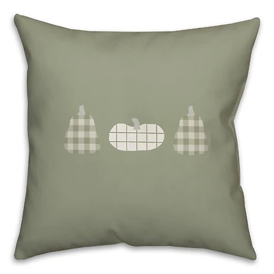 Sage Plaid Pumpkin Pillow