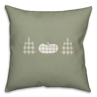 Sage Plaid Pumpkin Pillow