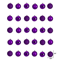 30ct. 2.5" Purple Shatterproof Christmas Ornaments