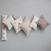 Hello Honey® Boho Embroidery & Tassels Woven Jute & Cotton Throw Pillow Cover