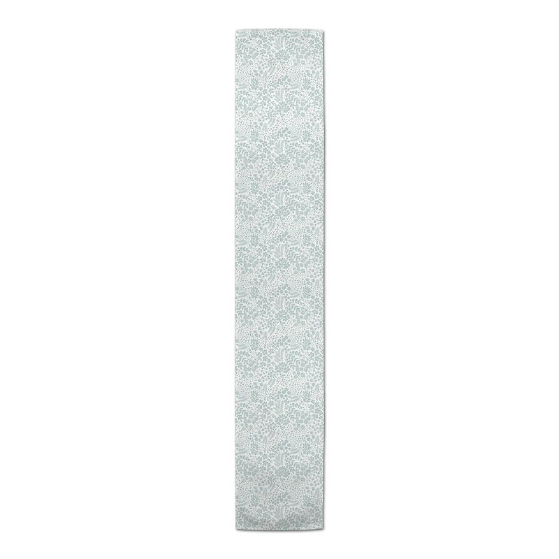 90" Dainty Floral Cotton Twill Table Runner