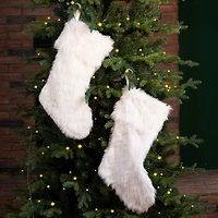 Glitzhome® 21" White Plush Stockings, 2ct.