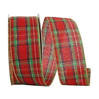 JAM Paper 2.5" x 50yd. Wired Renee Plaid Ribbon