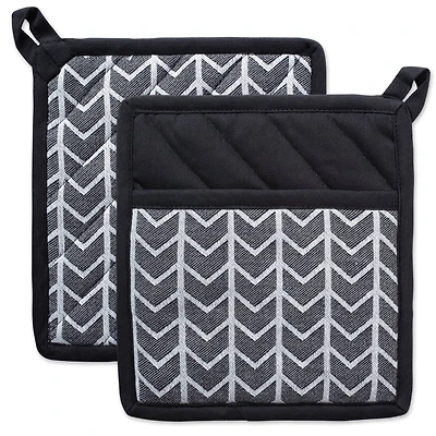DII® Black & White Herringbone Potholder (Set of 2)