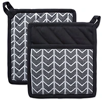 DII® Black & White Herringbone Potholder (Set of 2)