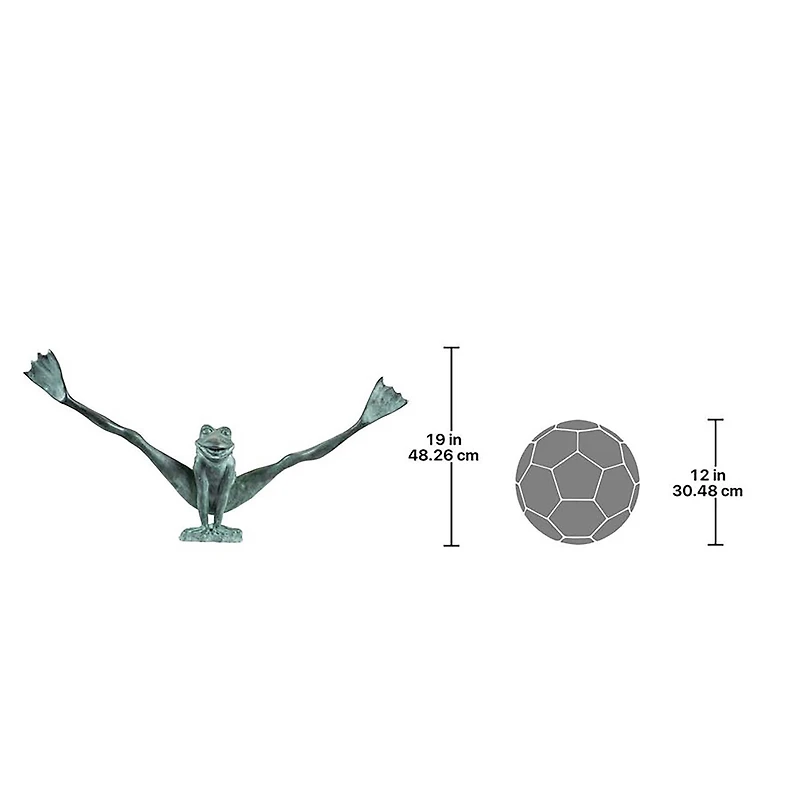 Design Toscano Large Bronze Crazy Legs, Leap Frog Garden Statue