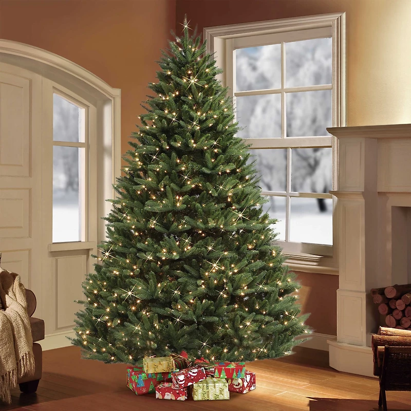 7.5ft. Pre-Lit Fraser Fir Majestic Artificial Christmas Tree, Clear LED Lights