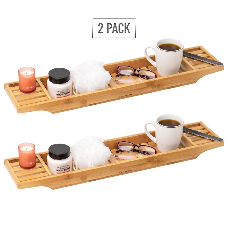 Mind Reader Bali Collection 27.5" Luxury Bamboo Bath Caddies, 2ct.